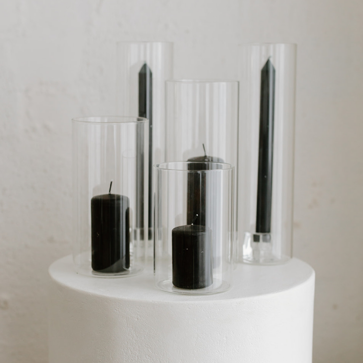 Black Candles in Cylinders (Set of 5) House of Harvey Co.
